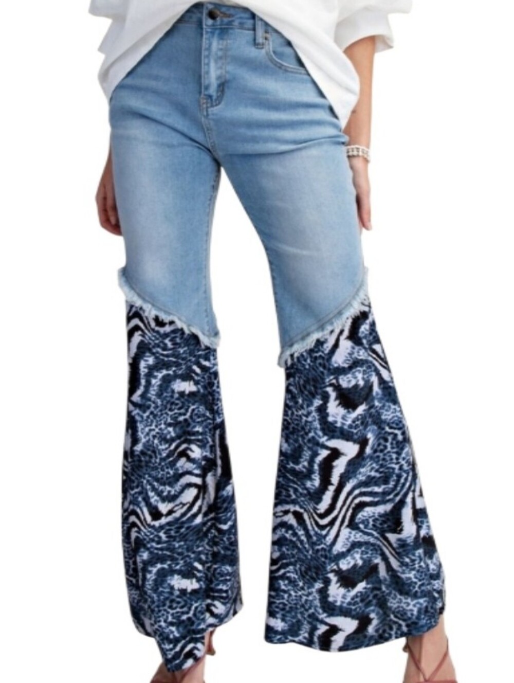 Easel Boho Super Flare High-Waisted Jeans-NWT